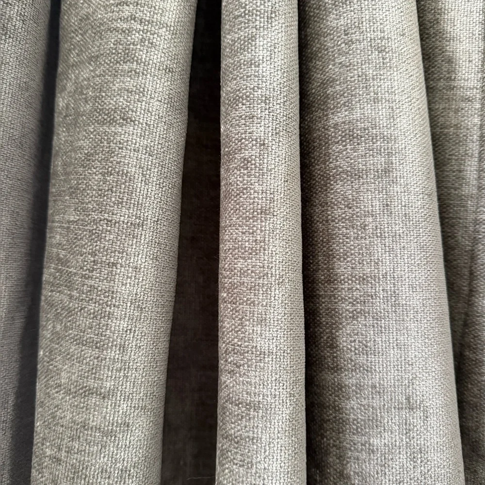 West Elm 2 Worn Velvet Blackout Curtain Panels Charcoal Grey Metal 48x96